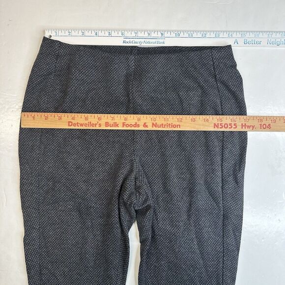 J Jill Ponte Knit Leggings Sz Medium Gray Houndstooth Pull On Stretch Pants - Picture 2 of 10